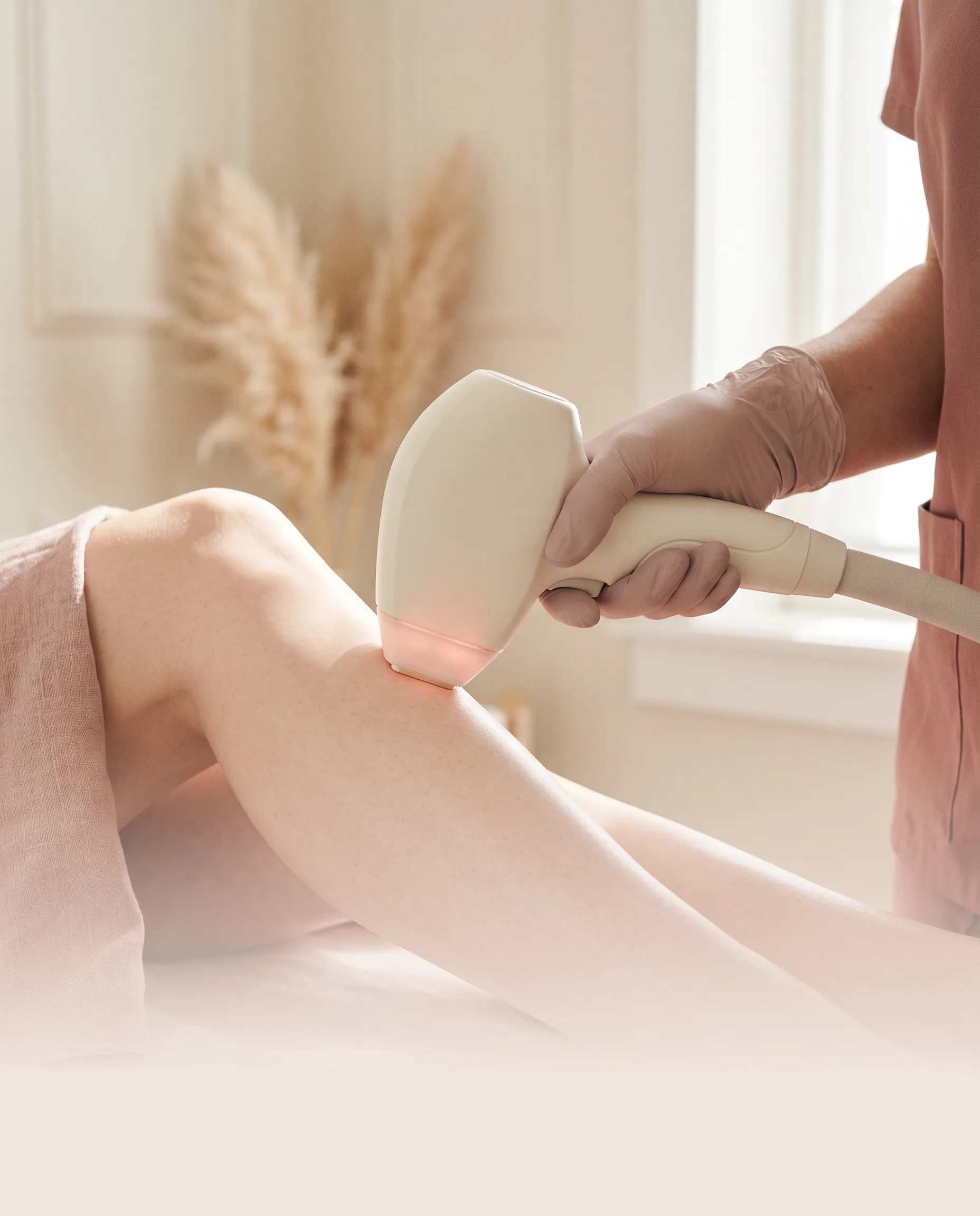 Laser hair removal treatment in a calm spa setting